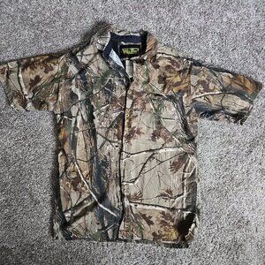 Walls Camouflage Button Down Short Sleeve Size Medium Regular Collared Shirt